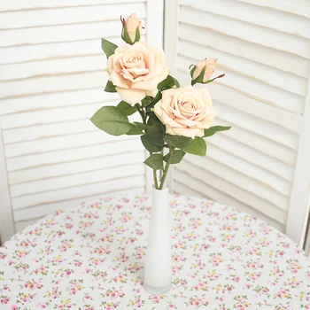 1-3db rózsa művirág esküvői dekoráció csokor asztali lakberendezés termékek hamis virágok