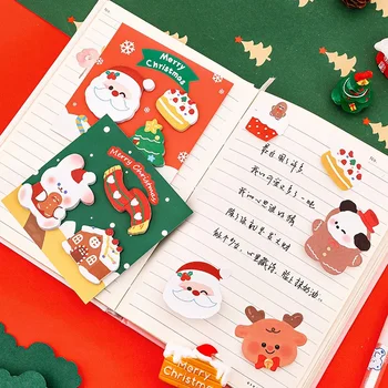 1 darab Lytwtw karácsonyi matricája Öntapadó jegyzetek Aranyos Kawaii rajzfilm öntapadó jegyzettömb Jegyzettömb Irodaszer Iskolai írószerek