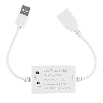 1 db Tuya USB intelligens kapcsoló Univerzális megszakító időzítő Smart Life USB-készülékekhez Alexa Google Home