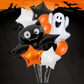 12db Halloween dekorációs fólia léggömbök Ghost denevér fekete narancssárga dekoráció otthoni dekorációhoz Halloween Party Globos