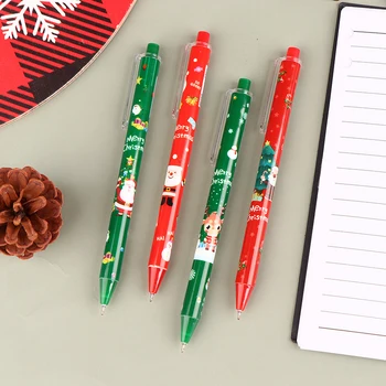 12Pcs karácsonyi témájú gél tollak Lovely Signature tollak Rajzfilm írószerek Zselés tollak Irodai aláírás tollak