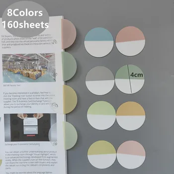 160 Lap 8 szín Macaron vízálló átlátszó kör alakú cetlik Jegyzettömbök Jegyzettömbök Napló Diák Írószerek Irodaszerek