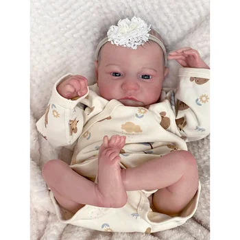 19inch Újjászületett baba Már festett Kész ébren újszülött baba méret 3D bőr látható vénák gyűjthető művészeti baba