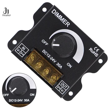 1Pc DC12V-24V LED Dimmer 30A 360W állítható szalag egyszínű 5050/3528