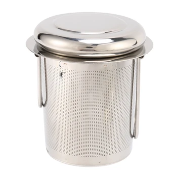 1Pc rozsdamentes acél teainfúziós szűrő hosszú fogantyújú összecsukható teaszűrő újrafelhasználható teaszűrő kosár laza levelű tea főzéséhez