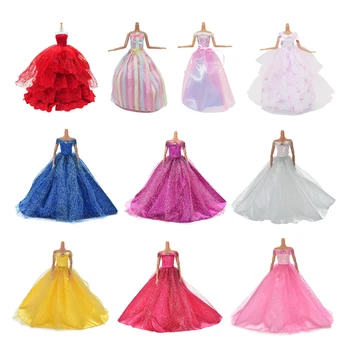 1Pcs menyasszonyi esküvői ruha 30 cm-es babához Deluxe hátsó csipke hercegnő estélyi ruhák 1/6 baba parti ruhákhoz