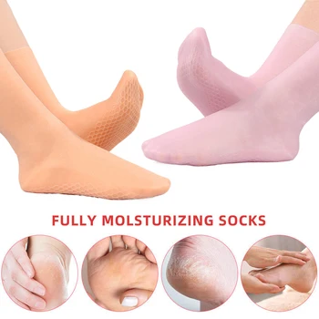 1Pár S/L Spa szilikon zokni hidratáló gél zokni A lábszárazság megelőzése Repedezett elhalt bőr Távolítsa el a hámlasztó lábápoló eszközt