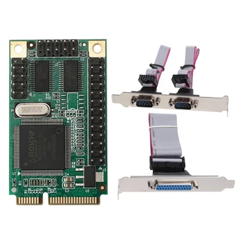 2 portos natív PCI Express PCIE - RS232 soros adapterkártyához Mini PCI-E - DB9 DB25 RS232 soros átalakító kártya