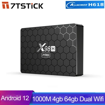 2023 legújabb 1000M X98H Pro Smart TV Box Android 12 Allwinner H618 négymagos 4K 6K Media Playe Dual Wifi BT5 AV1 64GB Set Top Box