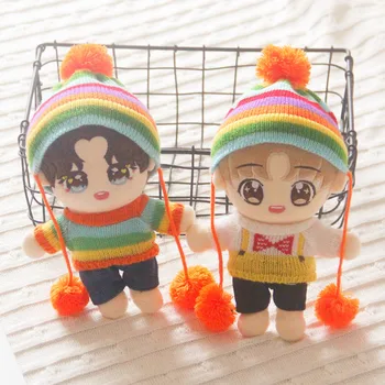 20CM baba ruhák Kpop Idol Jung Kook Jimin Sean Xiao Yibo Lisa Rainbow pulóver kalap Plüss játékruházat Soft Dolls kiegészítők