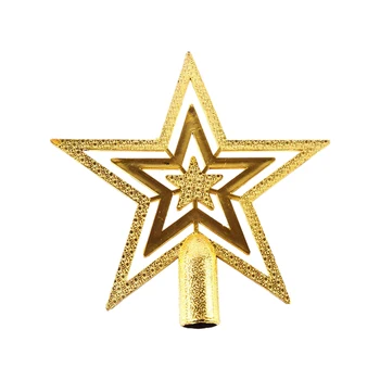 20cm Glitter Star újrafelhasználható Strapabíró karácsonyfa teteje Treetop 3 Layers Gold Ünnepi könnyű műanyag Otthon Sparkled Holiday