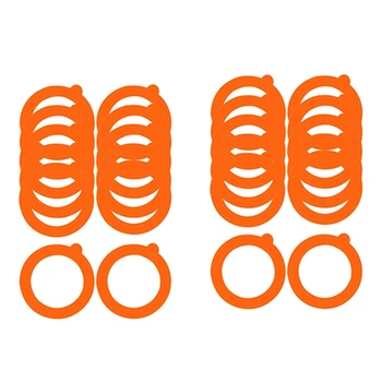 24 csomag szilikon csere tömítés, légmentesen záródó gumi tömítések gyűrűk befőttesüveg-fedelekhez, szivárgásmentes konzervdoboz szilikon, narancssárga
