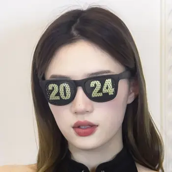 2Db ABS 2024 szemüveg Új digitális fekete újévi szemüveg dekoratív szemüveg karácsony