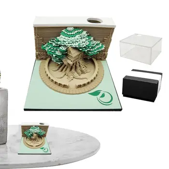 3D fa jegyzettömb fafaragás Művészeti jegyzettömb fafaragás Művészeti jegyzettömb 3D jegyzettömb Artropad pad DIY dekorációs ajándékhoz