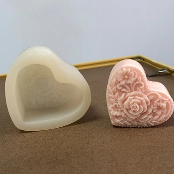 3D Szerelem szív virág Konyha Sütőforma Szilikon torta díszítő eszközök Fondant csokoládé penész kekszek Szilikon forma