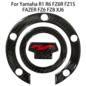 3D valódi szénszál Yamaha R1 R6 FZ6R FZ1S FAZER FZ6 FZ8 XJ6 motorkerékpár üzemanyag gázsapka fedél tartályvédő betét matricák
