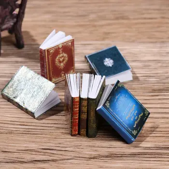 3DBS Vintage Mini Book nyitható miniatűr könyv modell Játszóház Babaház jelenet kellékek Baba kiegészítők Játékok Ajándékok