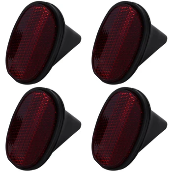 4 db kerékpár hátsó hátsó sárvédő reflektor sárvédő ovális figyelmeztetés piros fekete
