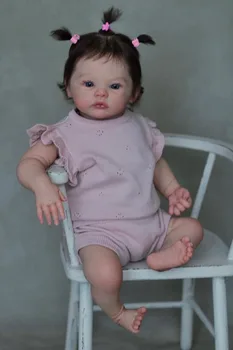 45CM Újjászületett baba rét Újszülött baba méretű lány puha ölelhető test puha tapintás élethű 3D bőr látható erekkel Kézzel készített művészeti baba