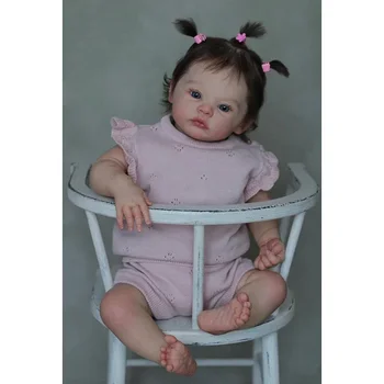 46CM Újszülött kislány újjászületett baba rét puha ölelgetős test élethű puha tapintású 3D bőr látható erekkel Art baba