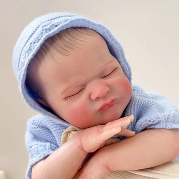 49cm kollekció Kézzel készített baba Max realisztikus vinil szilikon alvó baba gyökér szempillákkal