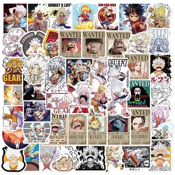 50db One Piece Cap Luffy matricák Anime figurák Zoro Nami Személyes matricák Q figurálok Autó Gördeszka dekoráció Születésnapi ajándékok
