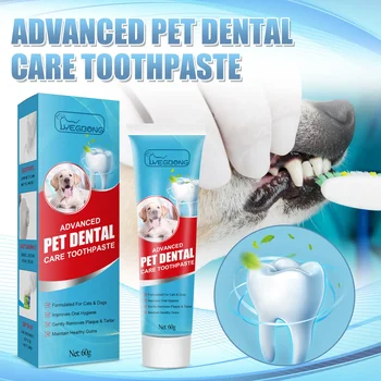 60g Kisállat fogkrém Macska kutya friss leheletű fogkrém dezodor fogkő lepedék tisztítás kutya szájápolás ehető fogkrém kisállat termékek