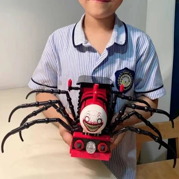 649parts Spider Monster Train Charles játékjárművek modelljei MOC építőelemek felnőtteknek DIV Halloween oktatójátékok ajándék