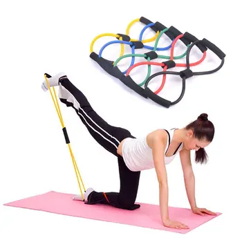 8 szó Mellkasfejlesztő Expander gumi húros ellenállási szalag Fitness jóga húzókötél izomedzés stretch crossfit felszerelés