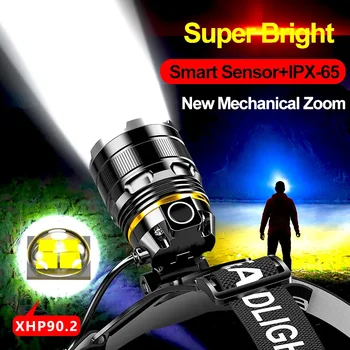 99000000LM LED fényszóró érzékelő XHP90.2 fényszóró beépített akkumulátorral zseblámpa USB újratölthető fejlámpa fáklya lámpa lámpa lámpa
