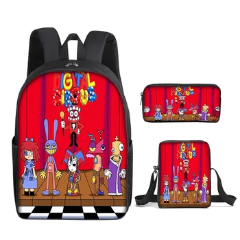 A CSODÁLATOS DIGITÁLIS CIRKUSZ Általános iskolás diák hátizsák Háromrészes készlet Kültéri táska Gyönyörű divat kiegészítők