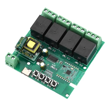 AC110V-240V 4-utas intelligens Bluetooth WIFI távirányítóhoz A C típusú távvezérlő kapcsolómodul csatlakoztatva van az Ewelink APP-hez