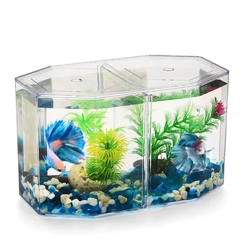 Akril Guppy haltartály kétrészes akvárium Betta kis haltartály tereprendezés átlátszó akvárium keltető tenyésztési izolációs doboz