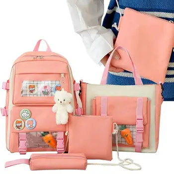 Aranyos iskolai hátizsákok Kawaii válltáska hátizsák Válltáska és tolltartó készlet 17 nagy kapacitású Kawaii hátizsák