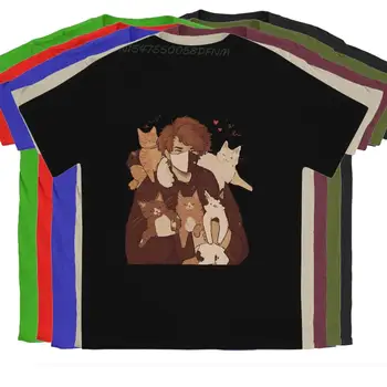 Aranyos szerelemmacska pólók férfiaknak Pamut vintage túlméretezett póló nyári felsők kóbor játék felsők ing férfi grafikus póló