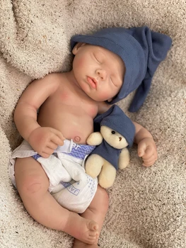 Attyi 18inch/45cm Alvó baba teljes test szilárd szilikon babák újjászületett baba kézzel készített újszülött kislány babák mosható