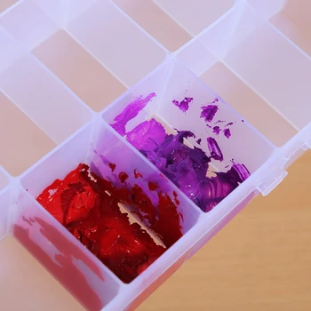 B36C hordozható színes pigmentek tartály átlátszó műanyag doboz, kézműves szervezők gyémánt művészeti gyöngyök doboz