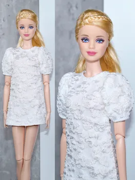 Babaruha / fehér virágos ruha szoknya / 30cm babaruha nyári viselet 1/6 Xinyi FR ST Barbie baba