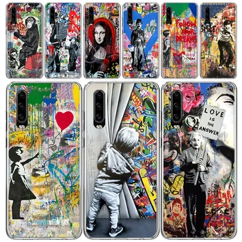 Banksy Graffiti Art átlátszó puha telefontok Huawei P30 P40 P50 P20 P10 Lite Mate 40 30 20 10 Pro Print egyedi tok