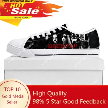 Bathory Rock Band Low Top Sneakers Férfi Női Teenager Canvas Kiváló minőségű tornacipő Casual Egyedi gyártású cipő Cipő testreszabása