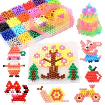 Biztosíték gyöngyök 24 színű készlet ragadós Perler Beados Pegboard készlet Biztosíték gyöngy Jigsaw Vízkötés játék puzzle