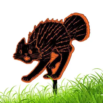 Black Cat kerti dekoráció akril dekoráció kerti viselethez Ellenálló fekete macska dekoráció akril udvari művészeti dekoráció kültéri