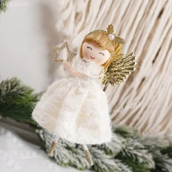 Boldog karácsonyfát medál angyalbabák karácsonyi díszek otthoni használatra Noel Deco Navidad 2023 Újév 2024 ajándékok