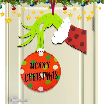 Boldog karácsonyt ajtójel Fa vicces táblák piros zsinórral és tiszta nyomtatással Szezonális dekorációk karácsonyfa ajtók ablakához