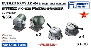 BUNKER WS35430 1/350 OROSZ HADITENGERÉSZET AK-630 & BASS TILT RADAR 3D Print Set 6db