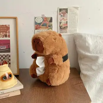 Cartoon Magazine Capybara plüss baba Új fiókos doboz Aranyos rajzfilm disznódelfin otthoni papírzsebkendő doboz autóra szerelt szövetfiók