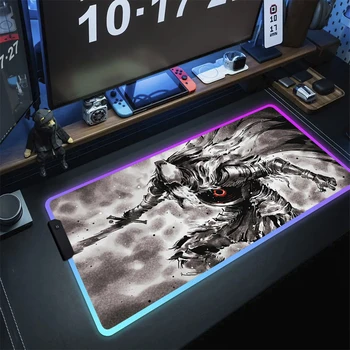 Dark Souls számítógépes egér szőnyeg RGB játék egérpad gamer HD nyomtatás billentyűzet szőnyeg LED gumi egérpad játék csúszásmentes tartozékok XXL