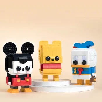 Disney Mickey egér építőelemek Micimackó Donald kacsa modellkészlet Oktatási kompatibilis BrickHeadz játékok gyermekeknek ajándék