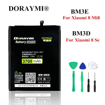 DORAYMI BM3E BM3D telefon akkumulátor Xiaomi 8 Mi8 8SE csere akkumulátorokhoz Bateria szerszámokkal