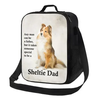 Egyéni aranyos kutya kisállat édes Sheltie apa uzsonnás táska férfiak nők hőhűtő szigetelt uzsonnás doboz gyerekeknek iskola